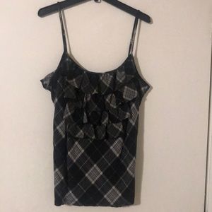 NY&C black/white Plaid Tank Top. Size Large.
